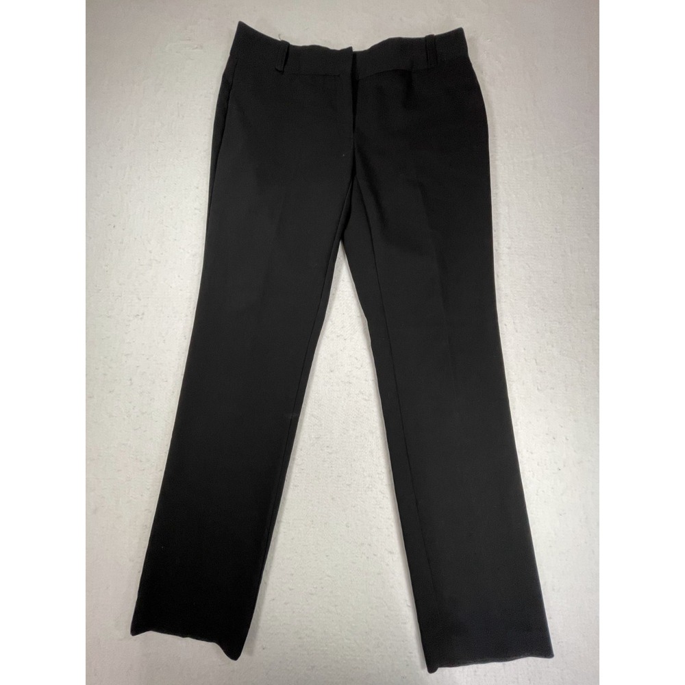 Alfani Dress Pants Womens 6 Black Cotton Stretch Formal Low Rise Straight Leg